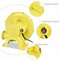 COSTWAY Souffleur Electrique Pompe Gonflable De Ventilateur Avec Moteur 380W Pour Château Gonflable Et Barbecue Jaune -Pompe et filtre de piscine Soldes 14984141 3