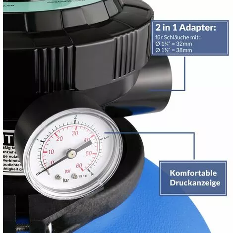 MONZANA Pompe Filtre à Sable 11.000 L/h Verre Filtrant 25 Kg Système Filtration Piscine 5 MONZANA Pompe Filtre à Sable 11.000 L/h Verre Filtrant 25 Kg Système Filtration Piscine – Image 5