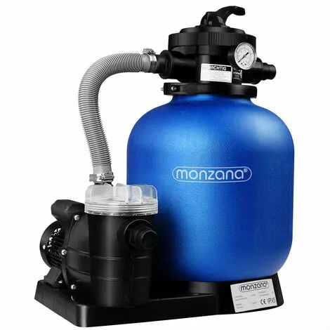 MONZANA Pompe Filtre à Sable 9.960 L/h Verre Filtrant 25 Kg Système De Filtration Piscine 2 MONZANA Pompe Filtre à Sable 9.960 L/h Verre Filtrant 25 Kg Système De Filtration Piscine – Image 2