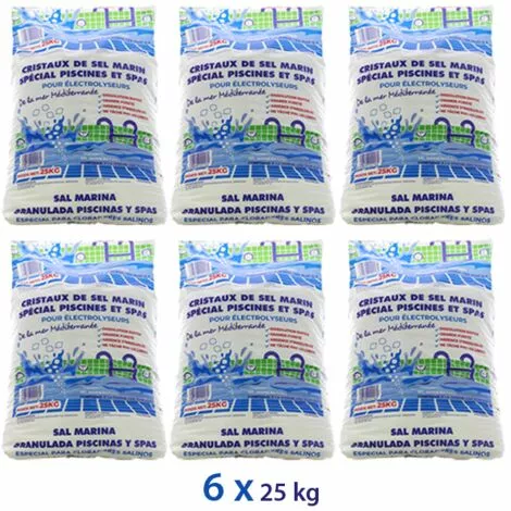Traitement Au Sel - Sel Pour électrolyse Piscine - 6x25kg De Centrocom 1 Traitement Au Sel - Sel Pour électrolyse Piscine - 6x25kg De Centrocom