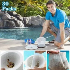 ILOVEMILAN 30 Pi&egrave;ces Pool Skimmer Socks, Chaussettes D'&eacute;cumeur De Piscine Perfect Filter Savers Pour Panier De Skimmer De Filtre, Doublure D'&eacute;cran En Maille Ultra Fine Pour Panier De Piscine -Pompe et filtre de piscine Soldes 32732824 5