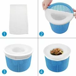 ILOVEMILAN Pool Skimmer Socks, 10 Pi&egrave;ces Chaussettes D'&eacute;cumeur De Piscine Perfect Filter Savers Pour Panier De Skimmer De Filtre, Doublure D'&eacute;cran En Maille Ultra Fine Pour Panier De Piscine -Pompe et filtre de piscine Soldes 32732840 3