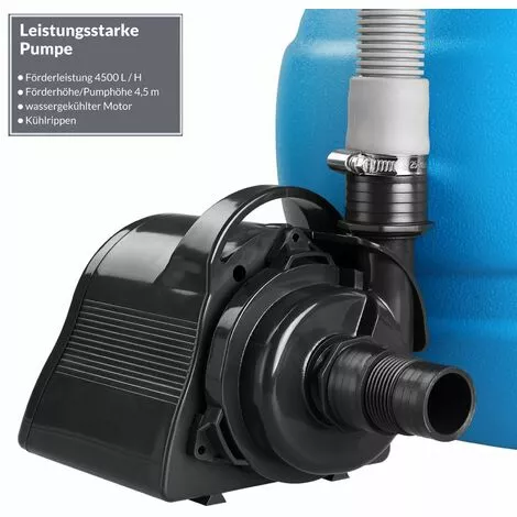 MONZANA Pompe Filtre à Sable 4.500 L/h Système Filtration Piscine Boules Filtrantes 320g 4 MONZANA Pompe Filtre à Sable 4.500 L/h Système Filtration Piscine Boules Filtrantes 320g – Image 4