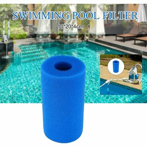 LangRay Mousse De Filtre De Piscine, Filtre Piscine Lavable Reutilisable, 4 Pièces Éponge Filtrante Type A, Filtre De Piscine En Mousse, Outil De Nettoyage De Mousse De Cartouche Pour (20x10 Cm, Bleu) 2 LangRay Mousse De Filtre De Piscine, Filtre Piscine Lavable Reutilisable, 4 Pièces Éponge Filtrante Type A, Filtre De Piscine En Mousse, Outil De Nettoyage De Mousse De Cartouche Pour (20x10 Cm, Bleu) – Image 2