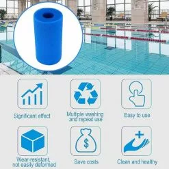 LangRay Mousse De Filtre De Piscine, Filtre Piscine Lavable Reutilisable, 4 Pièces Éponge Filtrante Type A, Filtre De Piscine En Mousse, Outil De Nettoyage De Mousse De Cartouche Pour (20x10 Cm, Bleu) 9 LangRay Mousse De Filtre De Piscine, Filtre Piscine Lavable Reutilisable, 4 Pièces Éponge Filtrante Type A, Filtre De Piscine En Mousse, Outil De Nettoyage De Mousse De Cartouche Pour (20x10 Cm, Bleu) -Pompe et filtre de piscine Soldes 33927792 5