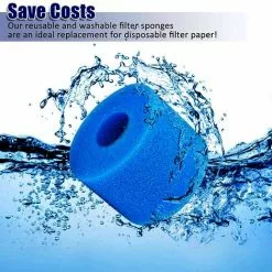BETTERLIFE 2 Pièces Éponge Filtrante Type S1, Cartouche De Filtre En Mousse, Mousse Pour Filtre Piscine, Réutilisables Et Lavables, Filtre En Mousse Pour Spa, Piscine, Jacuzzi -Pompe et filtre de piscine Soldes 34186096 5