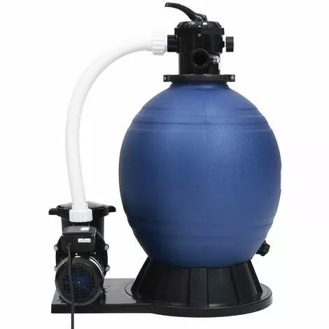 VidaXL Filtre à Sable Avec Vanne 7 Voies Et Pompe 1000 W Bleu Et Noir 2 VidaXL Filtre à Sable Avec Vanne 7 Voies Et Pompe 1000 W Bleu Et Noir – Image 2