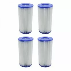 Lot De 4 Cartouches De Filtration Pour Pompe De Piscine - Type III - A/C - Linxor - Blanc