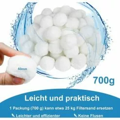 ECHOO Billes Filtrantes Billes Filtrantes Matériau Filtrant Avec 700g Remplacent Le Sable Filtrant De 25 Kg Accessoires Pour Filtres à Sable De Piscine Système De Filtre De Filtre De Piscine Respectueux De L'environnement -Pompe et filtre de piscine Soldes 38713270 4