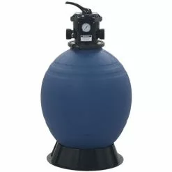 HAPPYSHOPPING Filtre A Sable Pour Piscine Avec Vanne 6 Positions Bleu 560 Mm