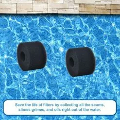 SUNFLOWER 4 Pièces Éponge Filtrante Type S1, Cartouche De Filtre En Mousse, Mousse Pour Filtre Piscine, Réutilisables Et Lavables, Filtre En Mousse Pour Spa, Piscine, Jacuzzi Noir 108*73mm -Pompe et filtre de piscine Soldes 41545535 3