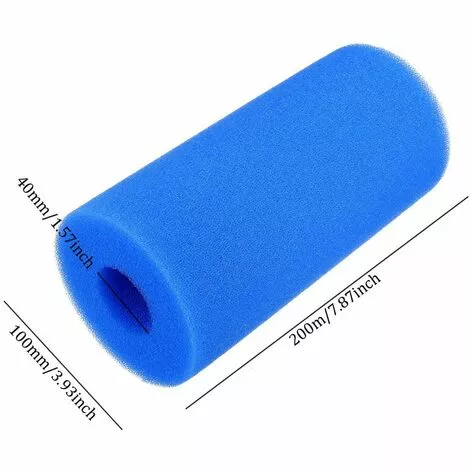 Piscine Filtre Betterlife, Piscine Filtre Pour Intex Type A Reutilisable / Lavable Piscine Filtre En Mousse Eponge Cartouche Nettoyeur De Piscine, 10Cmx20Cm Bleu,3pcs 2 Piscine Filtre Betterlife, Piscine Filtre Pour Intex Type A Reutilisable / Lavable Piscine Filtre En Mousse Eponge Cartouche Nettoyeur De Piscine, 10Cmx20Cm Bleu,3pcs – Image 2