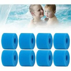 BARES Cartouches De Filtre Type S1 Pour Jacuzzi Intex 29001 E Pure Spa, Éponge Filtrante Type S1,Filtre En Mousse à Cartouche éponge Lavable Pour Piscines,Jardin Extérieur.((8)