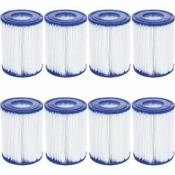 BEARSU Lot De 8 Filtres De Piscine Compatibles Avec Bestway Cartridge II, Filtre De Rechange Pour Jacuzzi Lay Z Spa