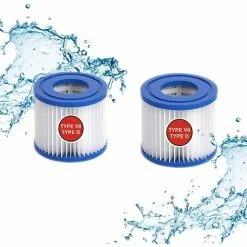 BRIDAY Cartouche Filtrante De Piscine Type VII & D, Cartouche Filtrante Type D/VII Pour Bestway, Pour Cartouche Filtrante Intex Type D, Pour Pompe De Piscine SFS 350, SFS 600, RP 350, RX 600 (2 Pièces)