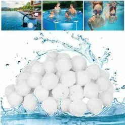 GDRHVFD 700G Filtre Balls Balles De Filtration,Filtre Pour Piscine De Peut Remplacer 25 Kg Sable Filtrant Sable De Quartz,Convient À Divers Systèmes De Filtration Boules De Filtre De Piscine