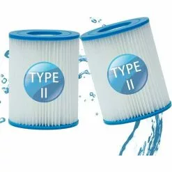 TINOR Filtre Piscine Pour Bestway Type II, Spa Remplacement Filtre De Piscine Gonflable Accessoires, Filtre De Piscine Pour Jardin Extérieur, Lavable Et Réutilisable Cartouche, 4.17x5.35 Inch (2 PCS)