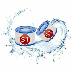 HIASDFLS Cartouches De Filtre De Rechange Piscine Pour Intex S1, Filtre À Pour Remous Pour Purespa 29001E,Filtre Spa - Cartouches De Rechange Pour Piscine,Spa,Baignoire (2Pièces)