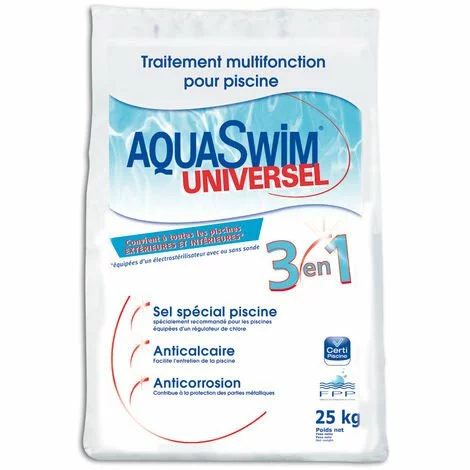 Sel De Piscine 3 En 1 Universel 25 Kg - Aquaswim - Blanc 1 Sel De Piscine 3 En 1 Universel 25 Kg - Aquaswim - Blanc