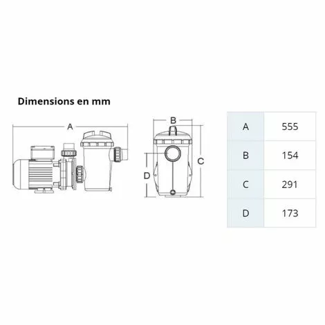 Pompe POOLSTYLE 13 M3/h - 1.2cv - Piscine - Pool Style 2 Pompe POOLSTYLE 13 M3/h - 1.2cv - Piscine - Pool Style – Image 2