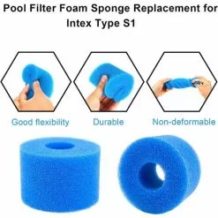 BARES Éponge Filtrante Type S1 Filtres De Piscine En Mousse, Cartouche Filtrante RéUtilisable Pour Intex Type S1, Mousse Pour Piscine, Aquarium, Spa(6 Pièces) -Pompe et filtre de piscine Soldes 53560701 4