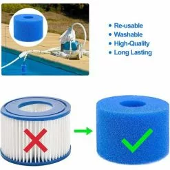 BARES Éponge Filtrante Type S1 Filtres De Piscine En Mousse, Cartouche Filtrante RéUtilisable Pour Intex Type S1, Mousse Pour Piscine, Aquarium, Spa(6 Pièces) -Pompe et filtre de piscine Soldes 53560701 5