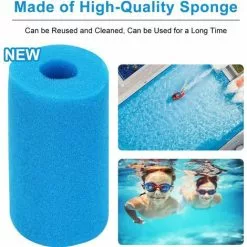 TINOR Lot De 4 Éponge Filtrante Type A, Mousse Pour Filtre Piscine Reutilisable, Filtre Éponge Cartouche Filtre En Mousse, Éponge Filtrante Pour Piscine Spa Type A -Pompe et filtre de piscine Soldes 53664019 3
