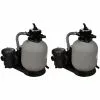LITZEE Pompes à Filtre à Sable 2 Pcs 600 W 17000 L/h #
