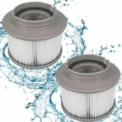 TANABATA 2 Pcs Filtre Cartouche MSPA, Cartouches De Filtre De Piscine, Spa Cartouche Filtration Standard Et Vissées, Filtre MSpa Pour Baignoire,Spa,Piscine