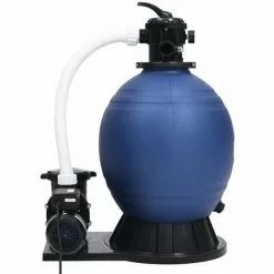 Hommoo Filtre A Sable Avec Vanne 7 Voies Et Pompe 1000 W Bleu Et Noir -Pompe et filtre de piscine Soldes 54148985 3