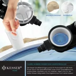 KESSER® Système De Filtre à Sable + 700 G De Billes Filtrantes Remplacent 25 Kg Filtre à Sable Vanne 7 Voies Avec Indicateur De Pression Filtre De Piscine 10 M³/h Système De Filtre Cuve De Filtre Pour Piscine Piscine 10200L/h, Le Noir 7 KESSER® Système De Filtre à Sable + 700 G De Billes Filtrantes Remplacent 25 Kg Filtre à Sable Vanne 7 Voies Avec Indicateur De Pression Filtre De Piscine 10 M³/h Système De Filtre Cuve De Filtre Pour Piscine Piscine 10200L/h, Le Noir -Pompe et filtre de piscine Soldes 54289506 3