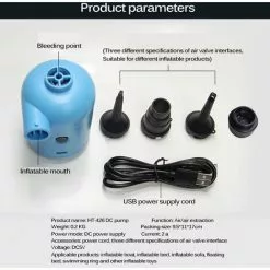 MERKMAK Mini Pompe A Air Electrique Pour Pataugeoire, Pompe A Air Rapide Portable Usb Pour Anneau De Natation Pour Enfant, Gonfleur Et Deflateur A 3 Buses -Pompe et filtre de piscine Soldes 54395986 3