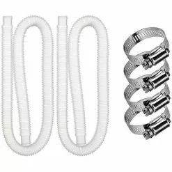 MERKMAK Tuyau De Filtre De Remplacement 2 Pcs Pour Piscine En Pvc De Qualite Superieure, 1,25 X 59 Pouces Avec Ruban Adhesif Fonctionne Avec Toutes Les Pompes De Filtration Pour 330 Gph, 530 Gph Et 1 000 Gph Blanc