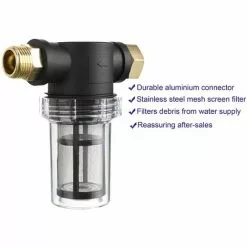 Filtre De Tuyau D'arrosage Pour Entrée D'eau De Nettoyeur Haute Pression, Filtre En Ligne Pour Sédiments, écran 40 Mailles, 100 Mailles Supplémentaires， Fontainebleau -Pompe et filtre de piscine Soldes 55255409 5