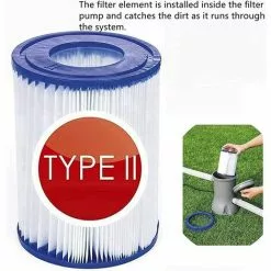 SUPERMARKET Cartouches De Filtre De Piscine Cartouche De Filtre De Piscine De Type II, Cartouches De Filtre De Taille II Pour Bestway 58094 Pour Filtre De Piscine Bestway 530/800 Gal/H (2 Pièces),Superma,bleu -Pompe et filtre de piscine Soldes 55280116 4