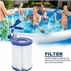 SUPERMARKET Cartouches De Filtre De Piscine Cartouche De Filtre De Piscine De Type II, Cartouches De Filtre De Taille II Pour Bestway 58094 Pour Filtre De Piscine Bestway 530/800 Gal/H (2 Pièces),Superma,bleu -Pompe et filtre de piscine Soldes 55280116 5