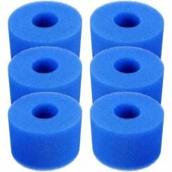 BARES Lot De 6 Cartouches De Filtre De Piscine Réutilisables Et Lavables En Mousse Pour Jacuzzi Type S1 (bleu)