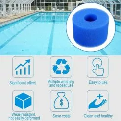 BARES Lot De 6 Cartouches De Filtre De Piscine Réutilisables Et Lavables En Mousse Pour Jacuzzi Type S1 (bleu) 9 BARES Lot De 6 Cartouches De Filtre De Piscine Réutilisables Et Lavables En Mousse Pour Jacuzzi Type S1 (bleu) -Pompe et filtre de piscine Soldes 55635549 5