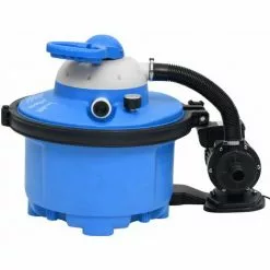 LITZEE Pompe De Filtration à Sable Bleu Et Noir 385x620x432mm 200W 25L # -Pompe et filtre de piscine Soldes 55637650 3