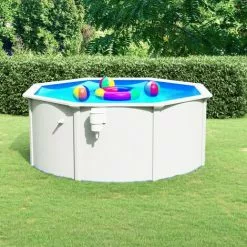 INLIFE Piscine Avec Parois En Acier 300x120 Cm Blanc