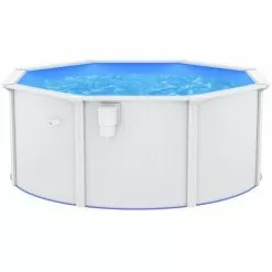 INLIFE Piscine Avec Parois En Acier 300x120 Cm Blanc -Pompe et filtre de piscine Soldes 55641552 3