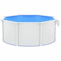 INLIFE Piscine Avec Parois En Acier 300x120 Cm Blanc -Pompe et filtre de piscine Soldes 55641552 5