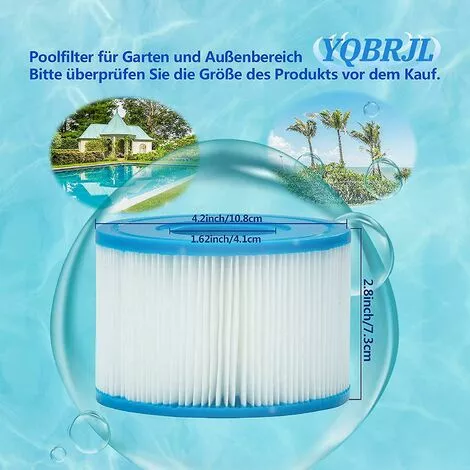 REGALI Lot De 4 Cartouches Intex Type S1 Pour Filtre Jacuzzi, Cartouches De Rechange Pour Intex S1, Type 2 REGALI Lot De 4 Cartouches Intex Type S1 Pour Filtre Jacuzzi, Cartouches De Rechange Pour Intex S1, Type – Image 2