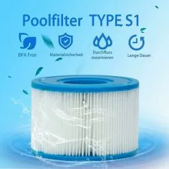 REGALI Lot De 4 Cartouches Intex Type S1 Pour Filtre Jacuzzi, Cartouches De Rechange Pour Intex S1, Type 7 REGALI Lot De 4 Cartouches Intex Type S1 Pour Filtre Jacuzzi, Cartouches De Rechange Pour Intex S1, Type -Pompe et filtre de piscine Soldes 55761953 4