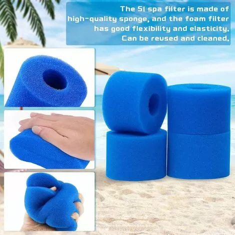 LANGRAY Lot De 4 Filtres De Piscine En Mousse Filtre Pour Intex Type S1 - Filtre En Mousse Pour Spa, Piscine - Réutilisables Et Lavables - Éponge De Filtration De Type S1 3 LANGRAY Lot De 4 Filtres De Piscine En Mousse Filtre Pour Intex Type S1 - Filtre En Mousse Pour Spa, Piscine - Réutilisables Et Lavables - Éponge De Filtration De Type S1 – Image 3
