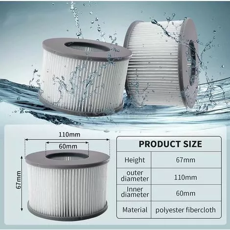 LANGRAY Filtre Spa Pour Mspa, Filtres Pour MSpa Piscines Gonflables, Cartouches Filtrantes Pour Spa Gonflable Mspa - Modèle à Partir De 2020 (2pcs) 2 LANGRAY Filtre Spa Pour Mspa, Filtres Pour MSpa Piscines Gonflables, Cartouches Filtrantes Pour Spa Gonflable Mspa - Modèle à Partir De 2020 (2pcs) – Image 2
