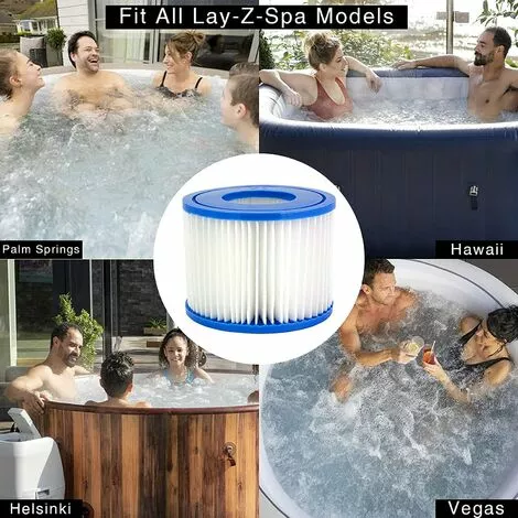 LONGZIMING Cartouche Filtrante VI Pour Bestway, Hot Tub Filtre, Cartouches De Filtre De Piscine Pour Lay-Z-Spa, Paris, Miami, Vegas, Monaco, Palm Springs, 2 Filtres 2 LONGZIMING Cartouche Filtrante VI Pour Bestway, Hot Tub Filtre, Cartouches De Filtre De Piscine Pour Lay-Z-Spa, Paris, Miami, Vegas, Monaco, Palm Springs, 2 Filtres – Image 2