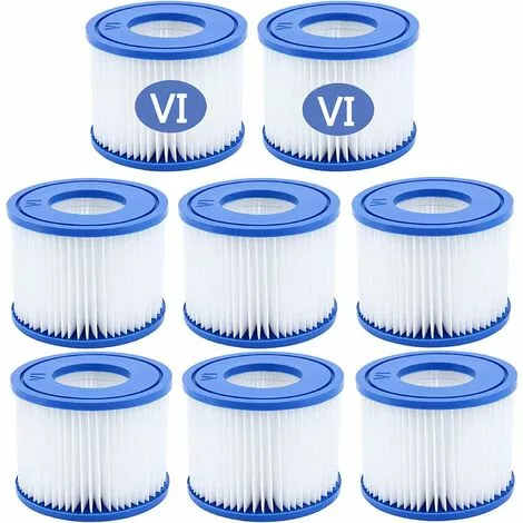 LONGZIMING Lot De 8 Cartouches Filtrantes Pour Piscine De Type VI Pour Bestway Taille 6-58323 1 LONGZIMING Lot De 8 Cartouches Filtrantes Pour Piscine De Type VI Pour Bestway Taille 6-58323