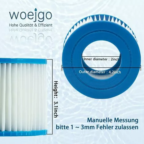 LONGZIMING Lot De 8 Cartouches Filtrantes Pour Piscine De Type VI Pour Bestway Taille 6-58323 4 LONGZIMING Lot De 8 Cartouches Filtrantes Pour Piscine De Type VI Pour Bestway Taille 6-58323 – Image 4