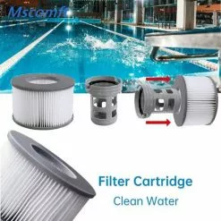 LONGZIMING Mscomft Lot De 4 Filtres De Rechange Pour MSPA Whirlpool Filter - Cartouches Filtrantes Pour Sous-bateaux Et Spa Chauds - Pour Piscines Gonflables - Modèle à Partir De 2020 -Pompe et filtre de piscine Soldes 56762760 3